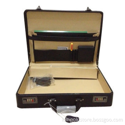 PU leather briefcase case with high electronic shock to guarantee security for your valuables